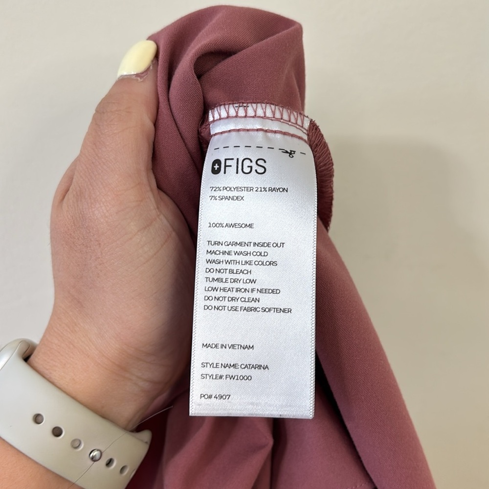 FIGS Catarina One-Pocket Scrub Top Mauve Size Small - Picture 10 of 10